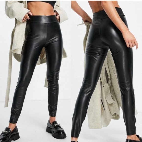 Abercrombie & Fitch Pants - Abercrombie & Fitch Black Faux Leather Pull On Leggings Size XS NWT